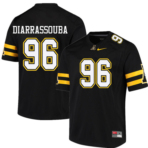 Men #96 Elijah Diarrassouba Appalachian State Mountaineers College Football Jerseys Sale-Black